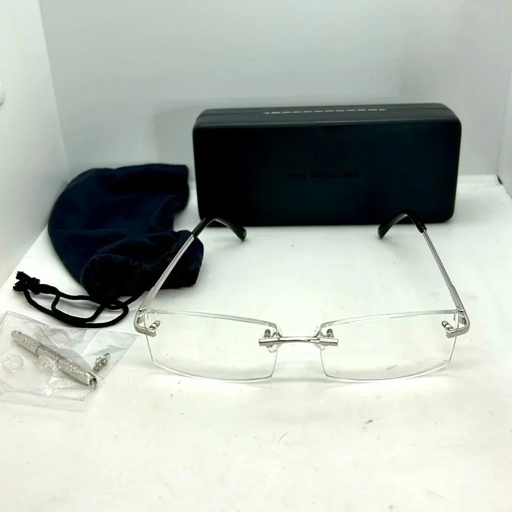 Red Prestige VICE Eyeglasses Frames Case Tool Pouch RXable.  Clear Silver. NWT